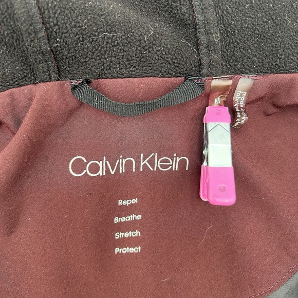 Calvin Klein Women's Burgundy Hooded Coat Jacket Medium Full Zipper Windbreaker - Picture 4 of 15